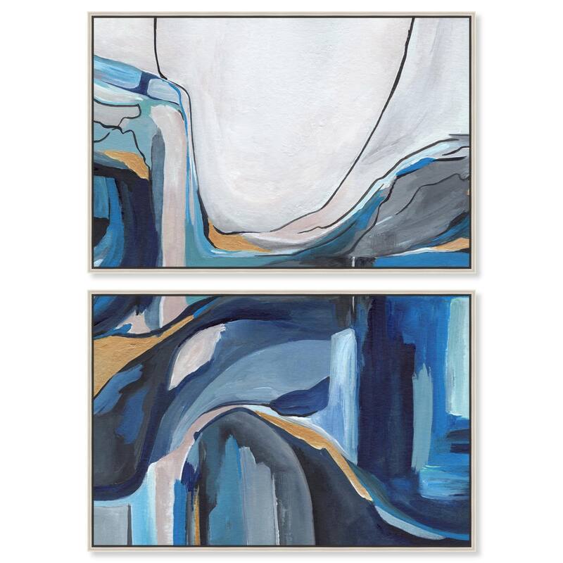 Mixture of Feelings Canvas Set of 2 by Art Remedy - 36" x 24" - Silver