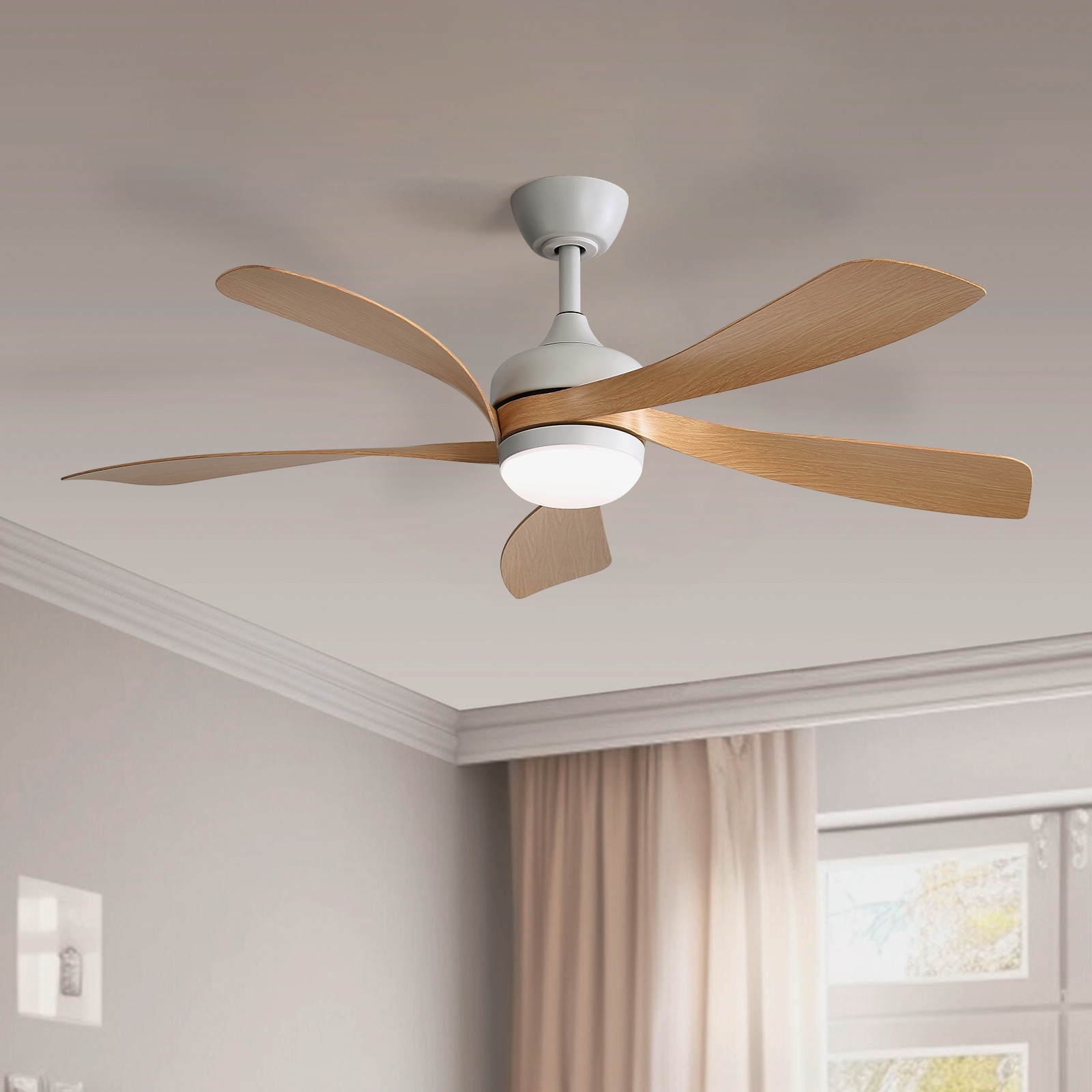 Sofucor 45/52 Inch Ceiling Fan with Remote & Lights Quiet DC Motor 5 Blade High CFM Modern Fan
