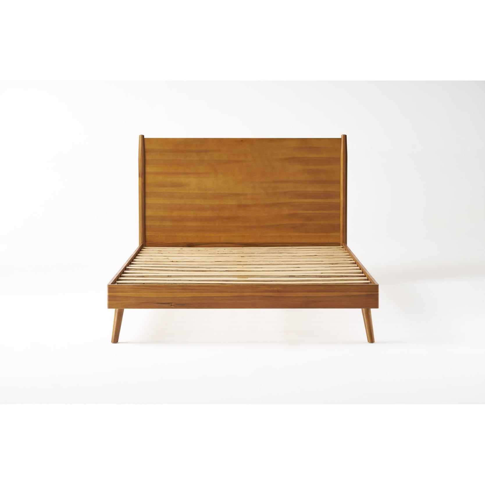 Queen Size Modern Acacia Wood Bed with Splayed Legs