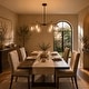 preview thumbnail 4 of 17, LNC Beta Modern 6-Light Black Gold Glass Wheel Chandelier for Dining Living Room - 27.6'' Dia. x 12.6'' H