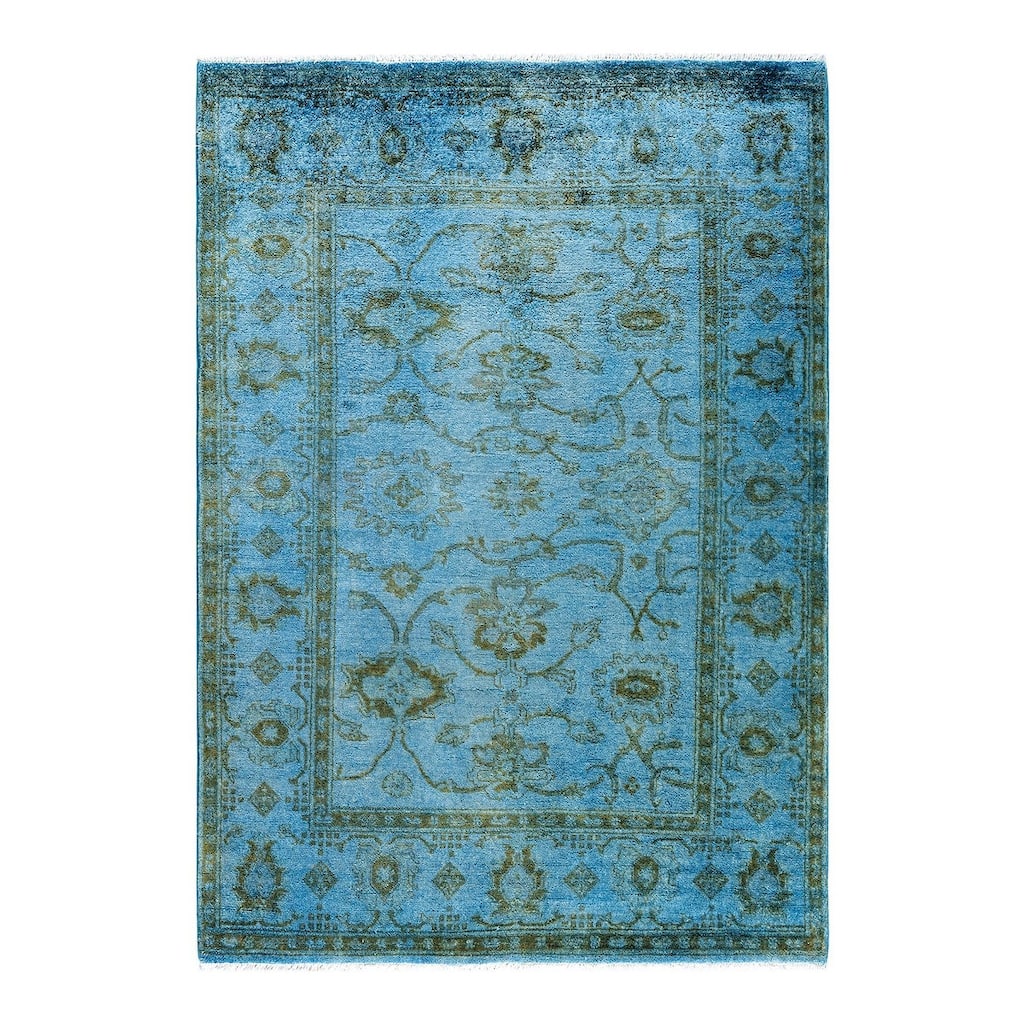 Vibrance One-of-a-Kind Hand-Knotted Area Rug - Blue, 4' 7" x 6' 5" - 4' 7" x 6' 5"