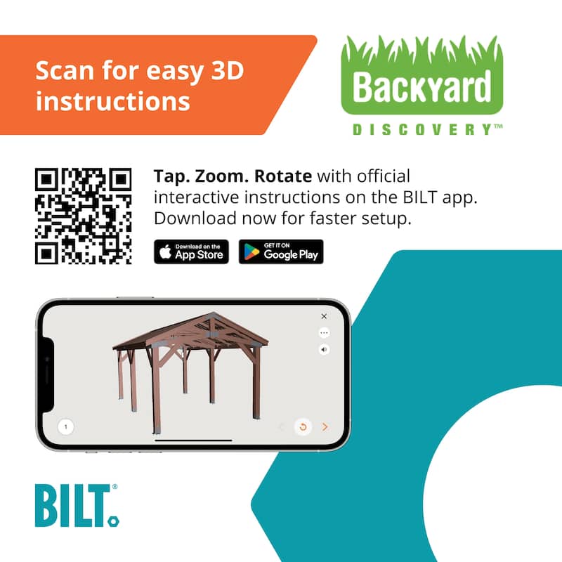 Backyard Discovery Norwood 20x12' Cedar Wood Gazebo with Steel Roof
