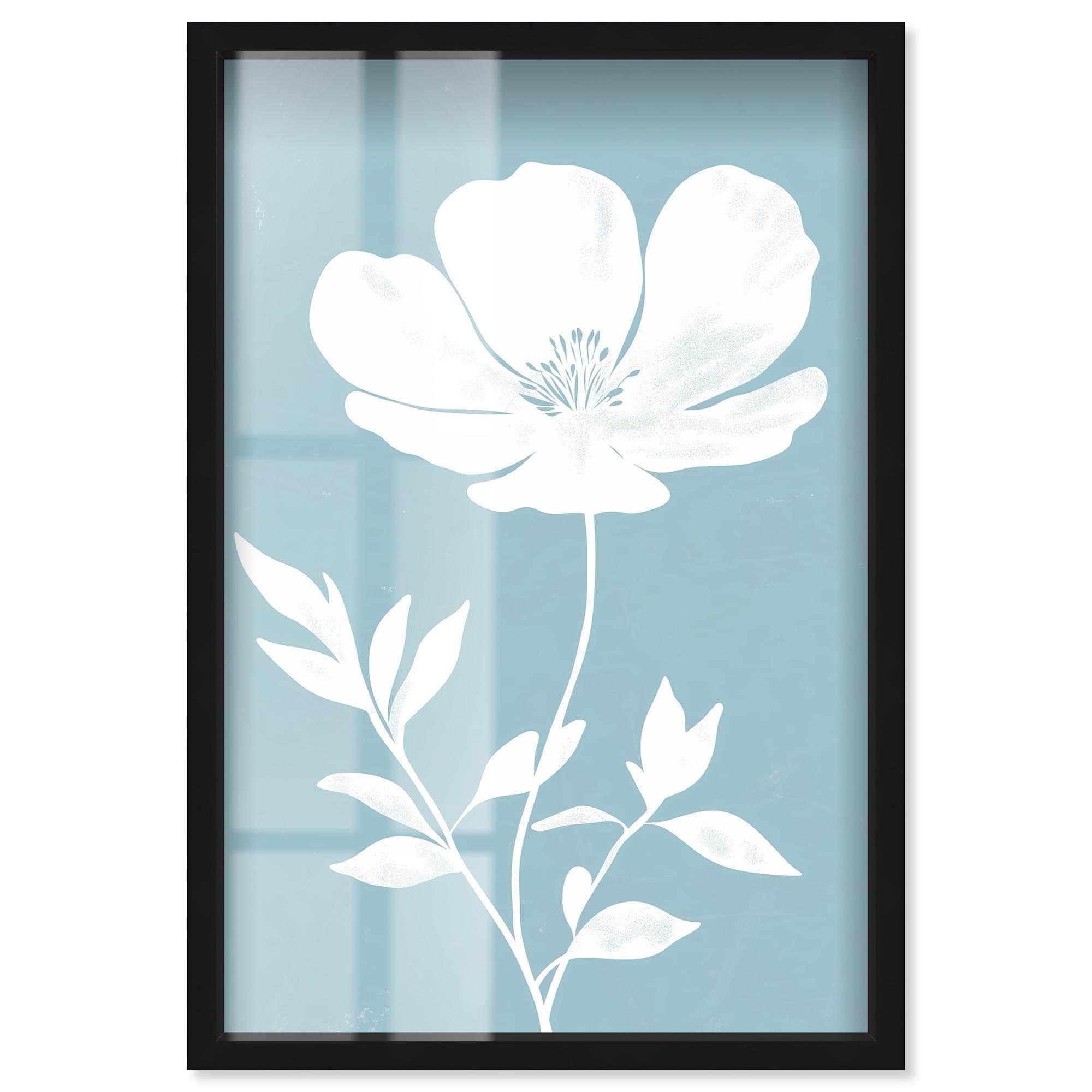 White Silhouette Floral Wall Decor Shadowbox Print by Art Remedy