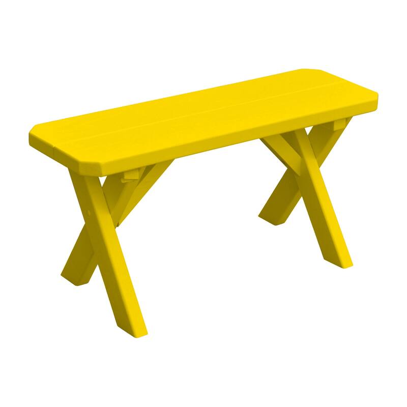 Pine 3' Crossleg Bench - Canary Yellow