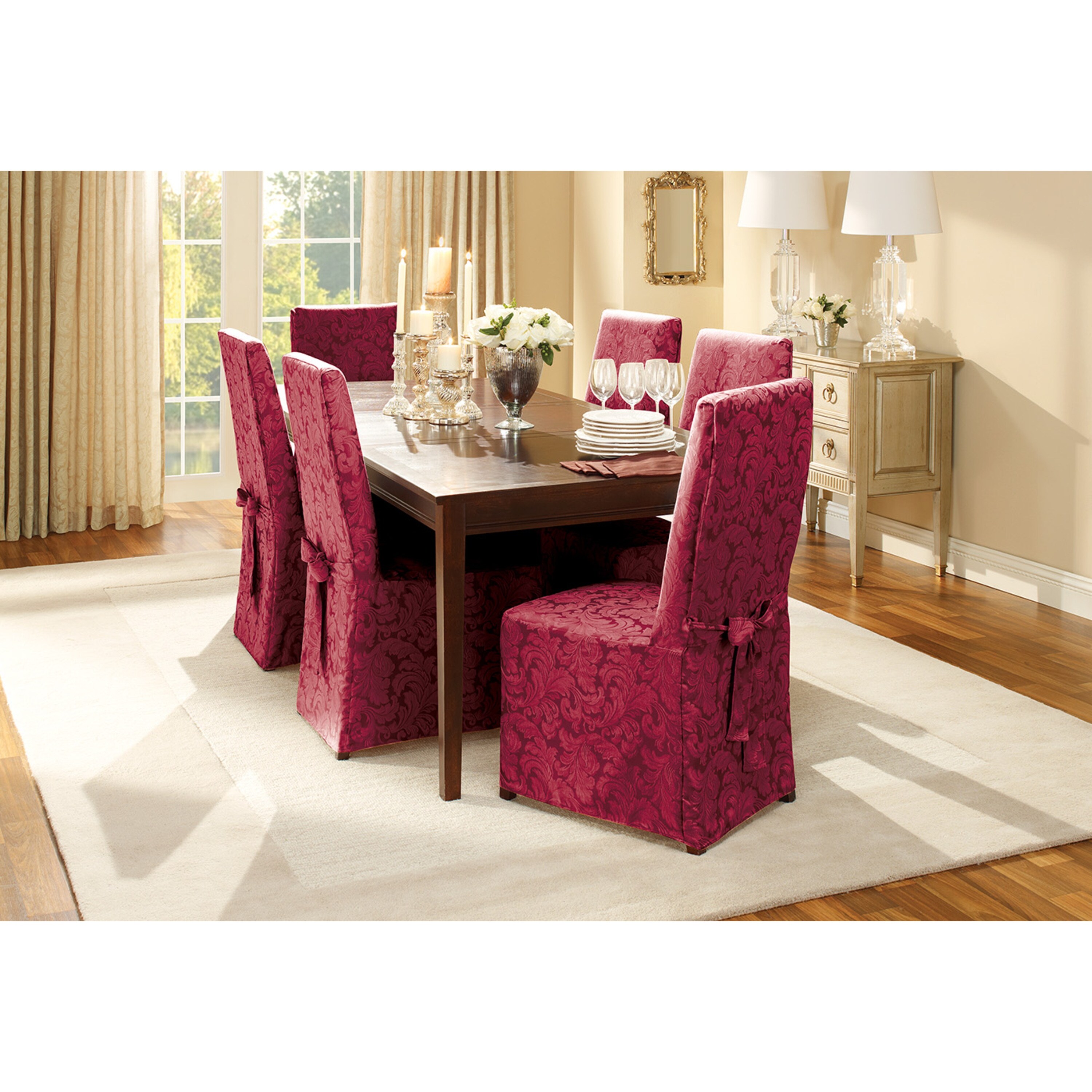 Sure fit scroll shop dining room chair slipcover