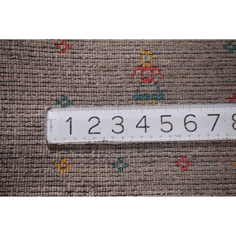 Gray Gabbeh Indian Area Rug Handmade Silk Carpet - 7'10"x 9'7"