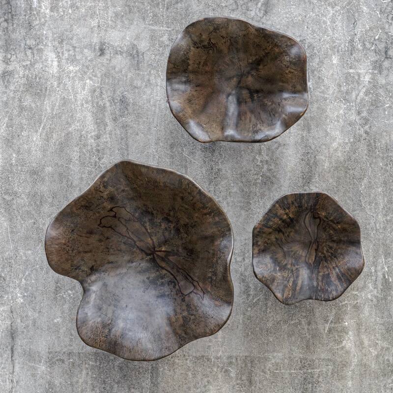 Uttermost Two Wood Wall Decor In Mocha, Set Of 3