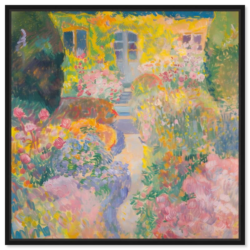 Hues of Happiness II Canvas by Art Remedy - 40" x 40" - Black