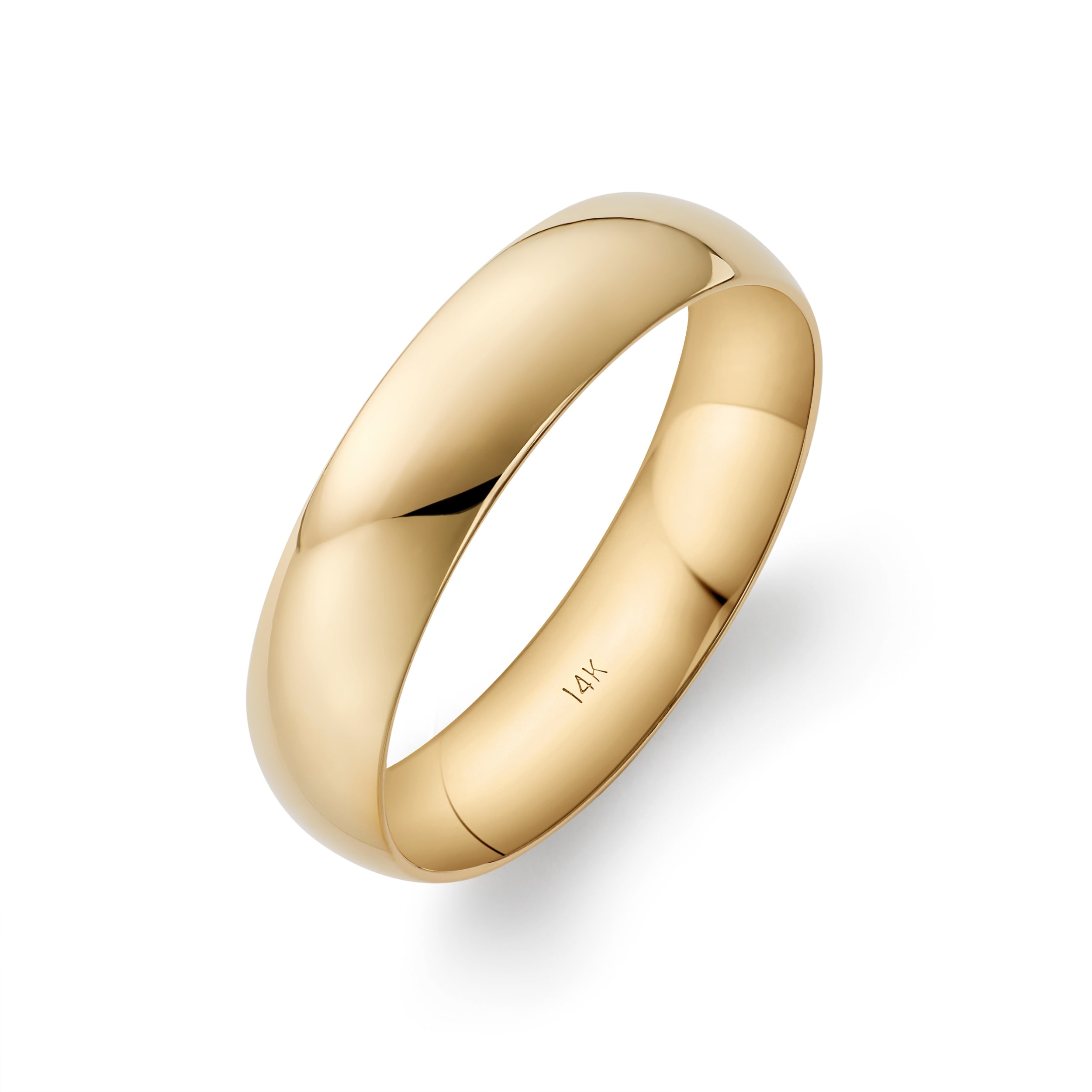Clover Yellow Gold Comfort Fit Wedding Band - Overstock - 43609865
