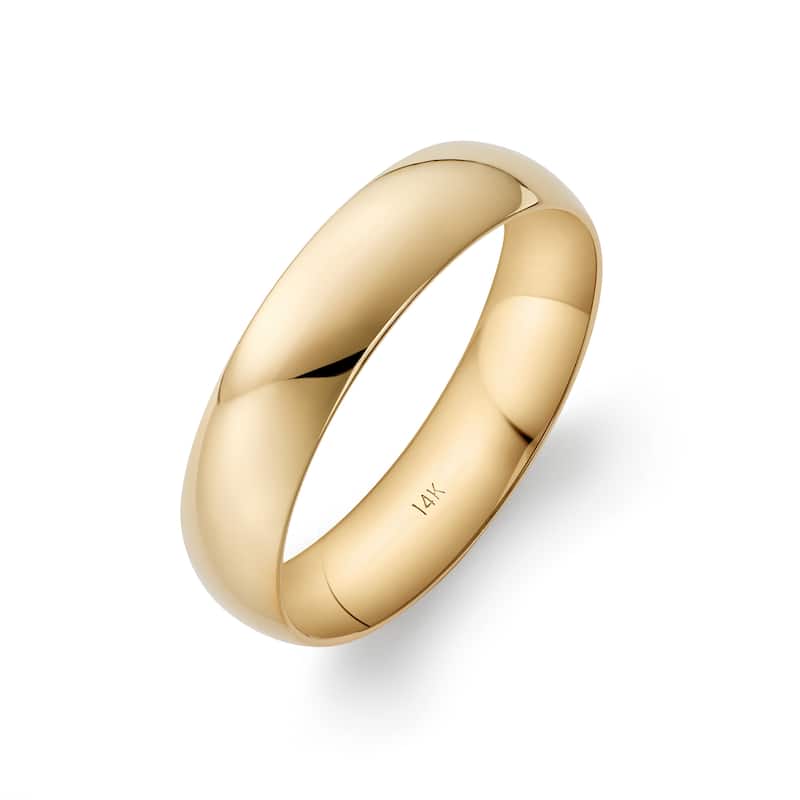 Clover Yellow Gold Comfort Fit Wedding Band - 12 (5mm) - 14k