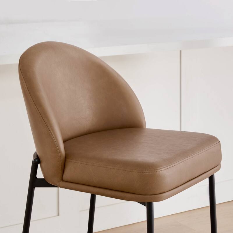 Spruce & Spring Upholstered Counter Bar Stool with Metal Frame