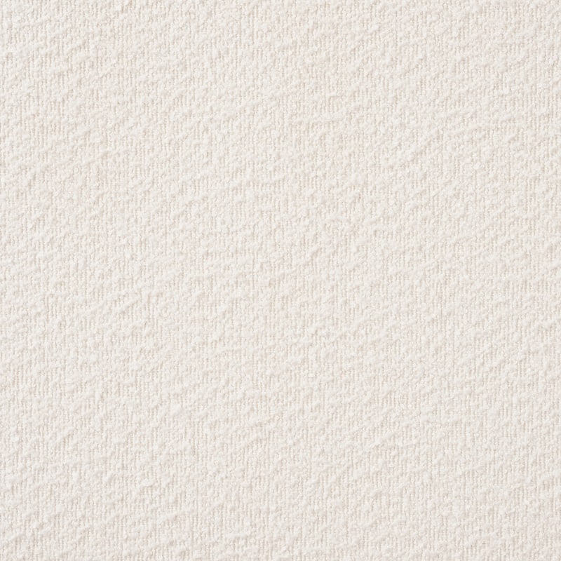 King Platform Bed with Ivory Boucle Headboard and Grey Wood Frame