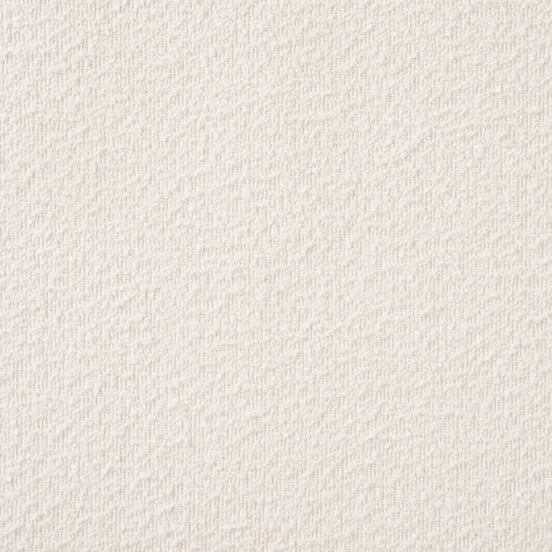 Queen Platform Bed with Ivory Boucle Headboard and Light Grey Wood Frame