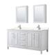 Option White, Chrome Trim, Carrara Cultured Marble Top