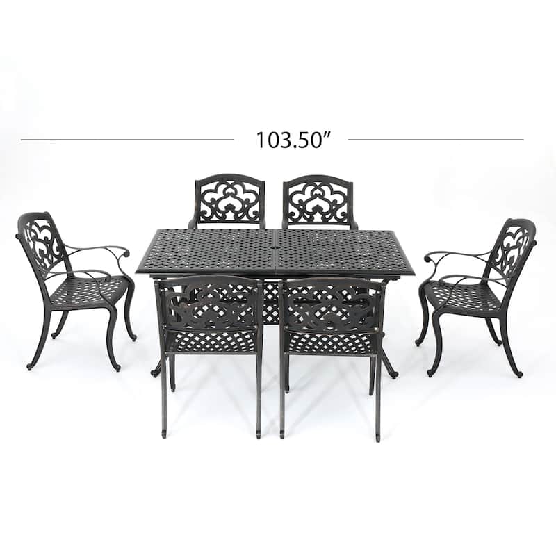 Abigal Outdoor Copper Cast Cast Aluminum Rustic Dining Collection by Christopher Knight Home