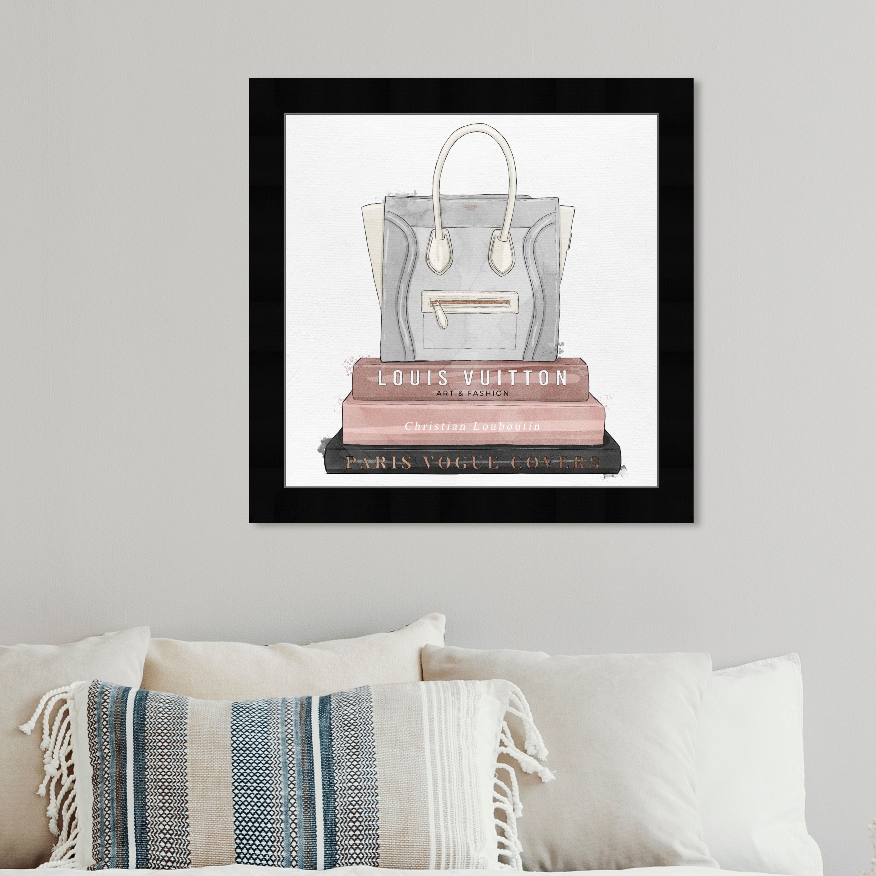 Oliver Gal 'My Fancy Purse and Books' Fashion and Glam Framed Wall Art  Prints Handbags - Blue, Pink - Bed Bath & Beyond - 31287659