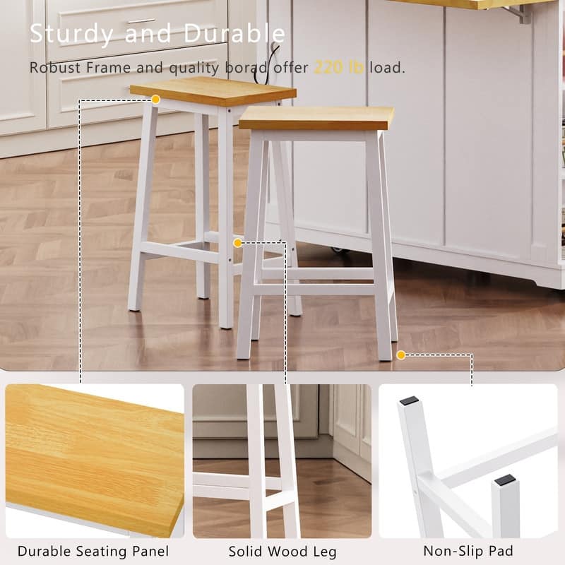 Frost 53inch Large Kitchen Island with Drop Leaf
