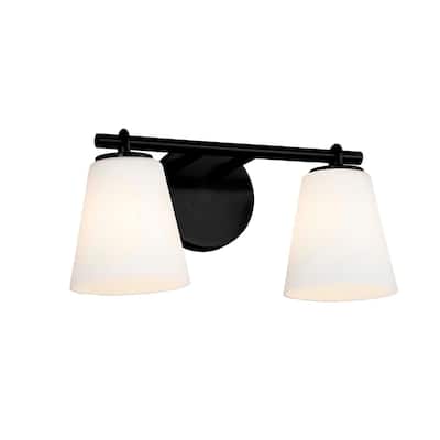 Justice Design Group Alpino 2-Light Bath Bar - Opal Glass