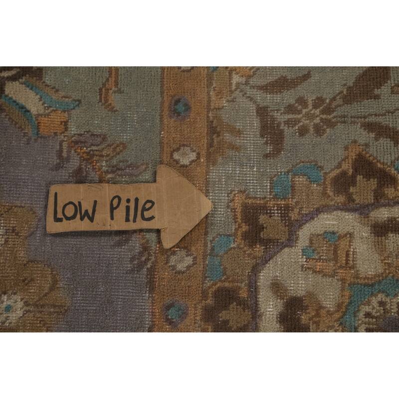 Over-Dyed Purple Tabriz Persian Vintage Rug Handmade Wool Carpet - 9'8"x 13'2"