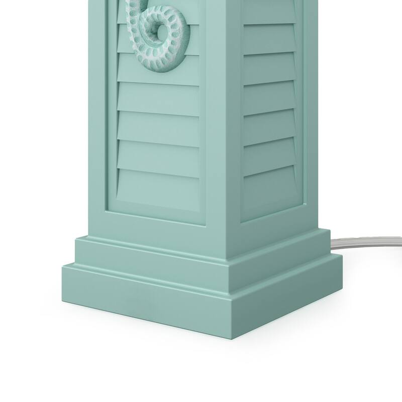 HomeRoots Set of 2 White Seahorse Shutter Base Table Lamps - 14 W x 32 D x 12 H
