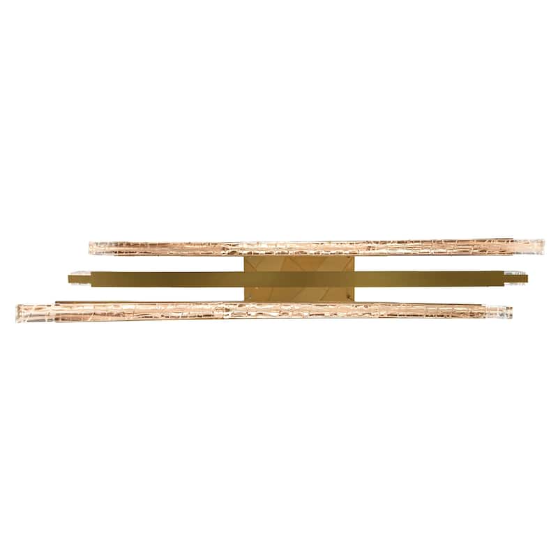 Saber Integrated LED 50in Brass Chandelier with Handcrafted Glass