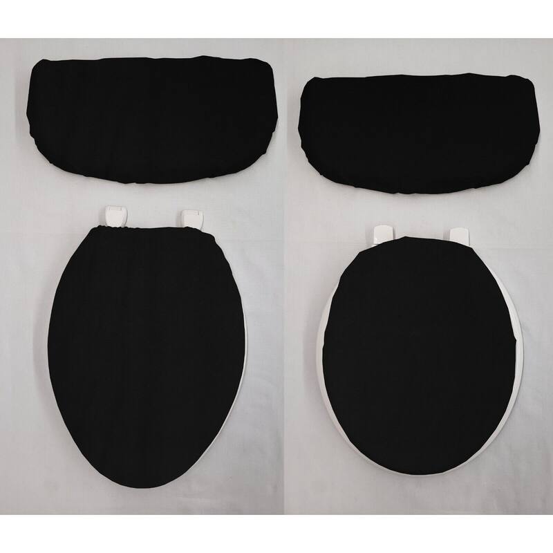 Black Canvas Toilet Seat and Tank Cover Set Bed Bath & Beyond 39589969
