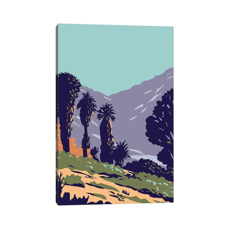 iCanvas "California Fan Palms, Cottonwood Spring Oasis, Joshua Tree National Park (WPA Poster)" by patrimonio Canvas Print