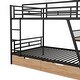 preview thumbnail 7 of 8, Full Size Metal Bunk Bed with Built-in Desk, Light and 2 Drawers, Black