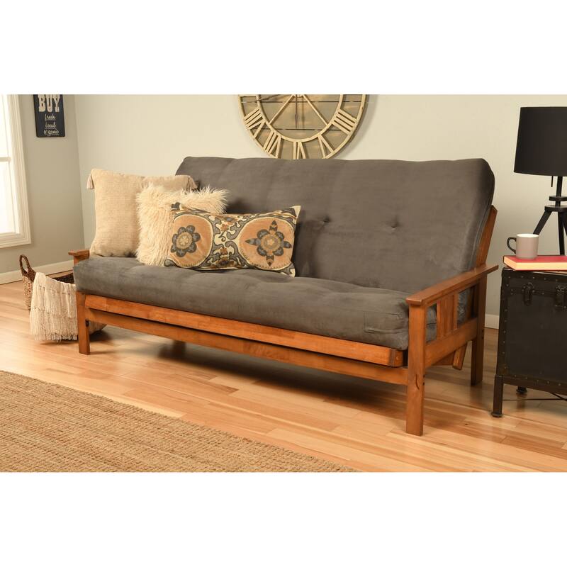 Porch & Den Kern Full-size Futon Frame and Mattress Set - Suede Gray
