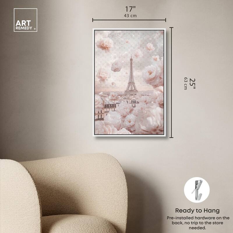 Raining Petals in Paris Canvas by Art Remedy