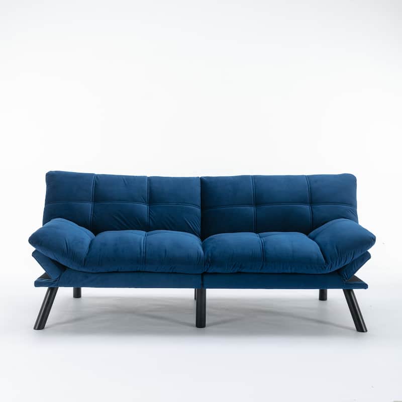 Modern Convertible Sofa Bed - Adjustable 2-Seater for Apartments - Navy Blue