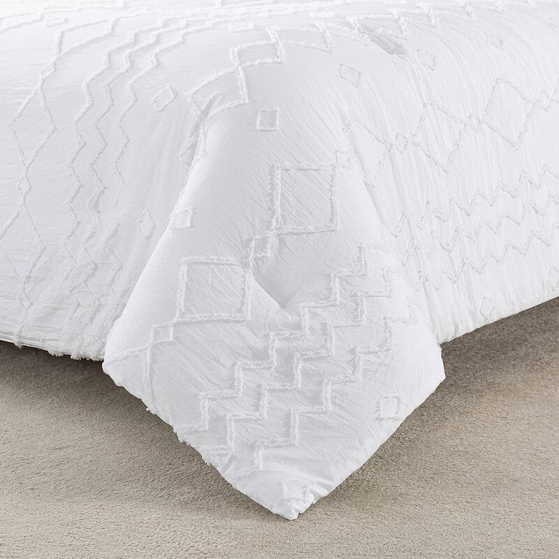 Jacquard Tufted Comforter Sets Embroidery Shabby Chic Design