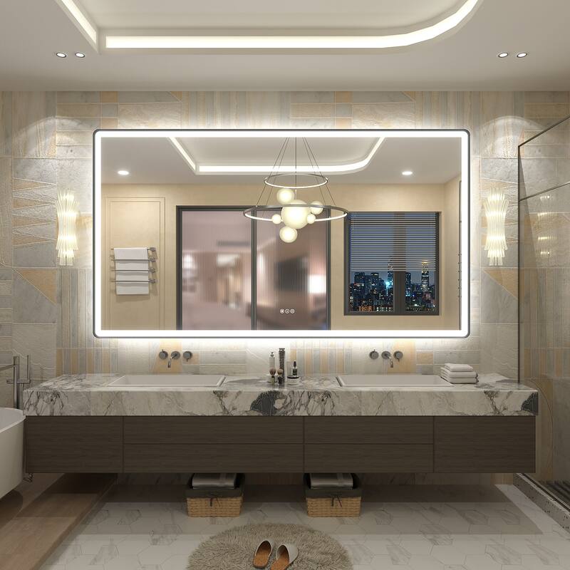 UL Certified Front & Back LED Anti-Fog Tempered Glass Framed Bathroom/Vanity Mirror 3-Year Warranty
