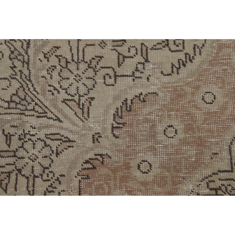 Medallion Tabriz Persian Vintage Area Rug Handmade Wool Carpet - 9'8"x 12'6"