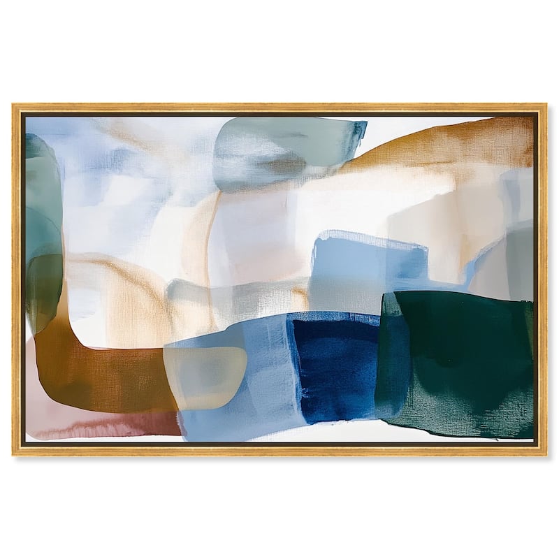 Contoured Calm I Canvas by Art Remedy - 45" x 30" - Gold