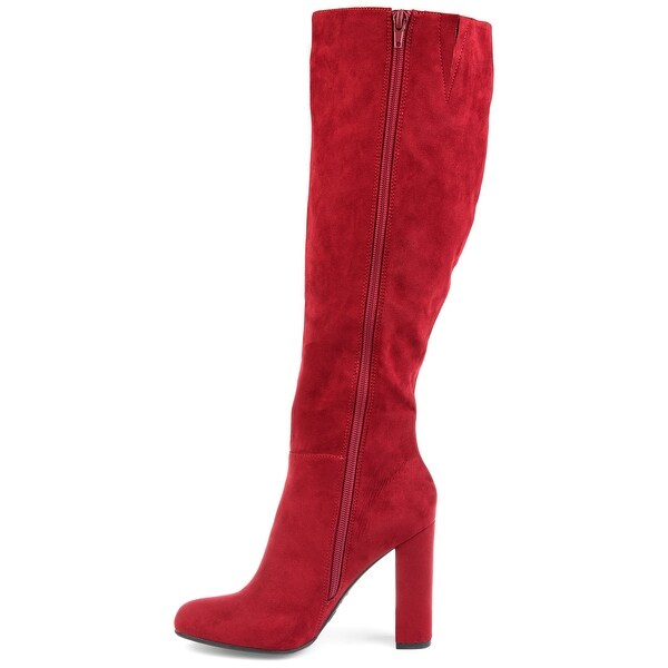 ladies red knee high boots
