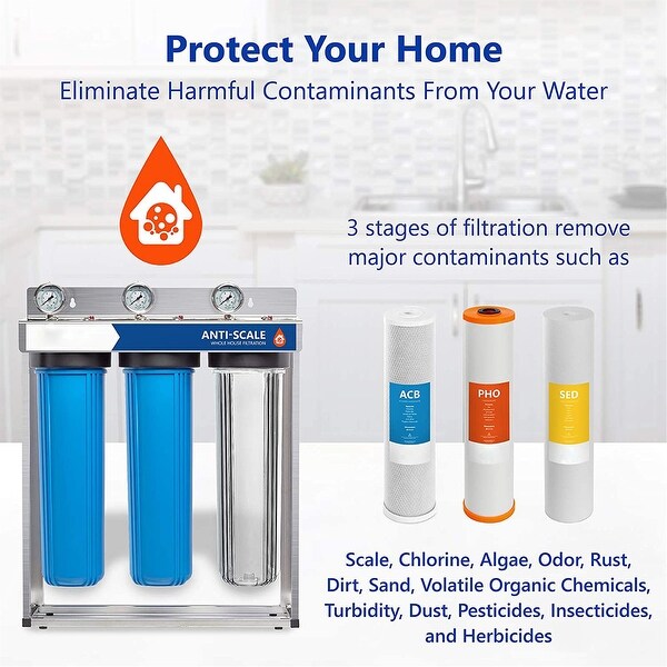 Whole House Water Filter 3 Stage Anti Scale Home Water