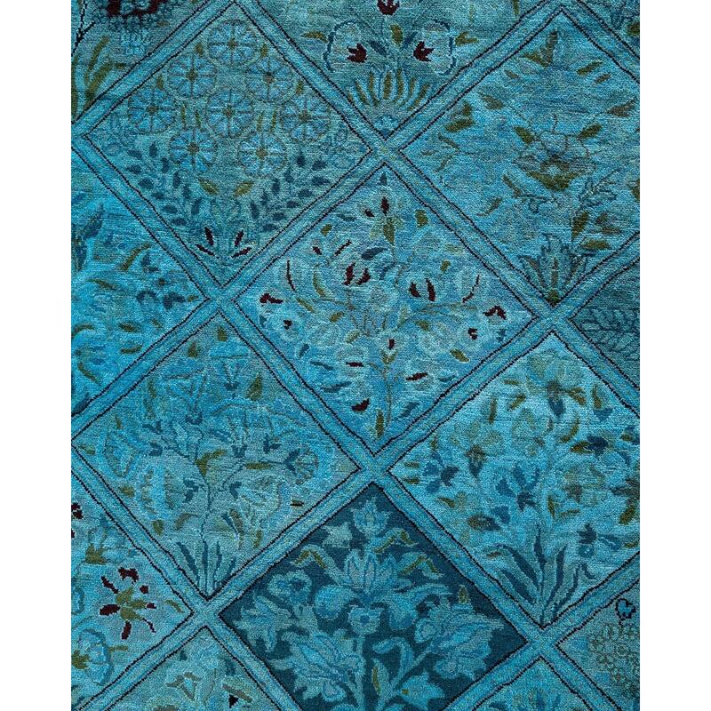 Overdyed, One-of-a-Kind Hand-Knotted Area Rug - Blue - 8' 2" x 16' 10"