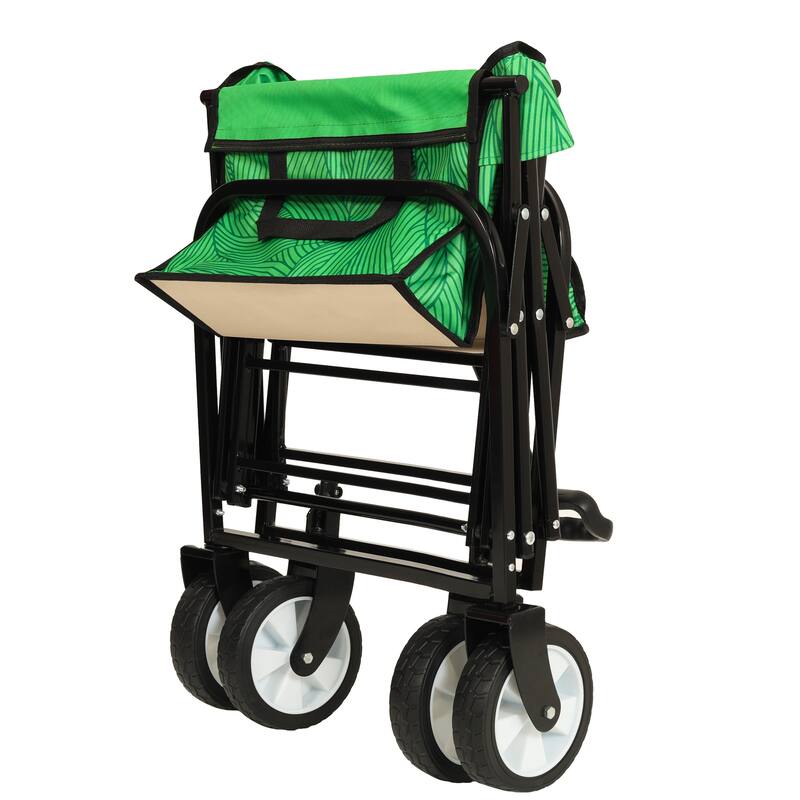 Colorful Foldable Wagon w/ Straps - 225lb Capacity for Beach & Camping