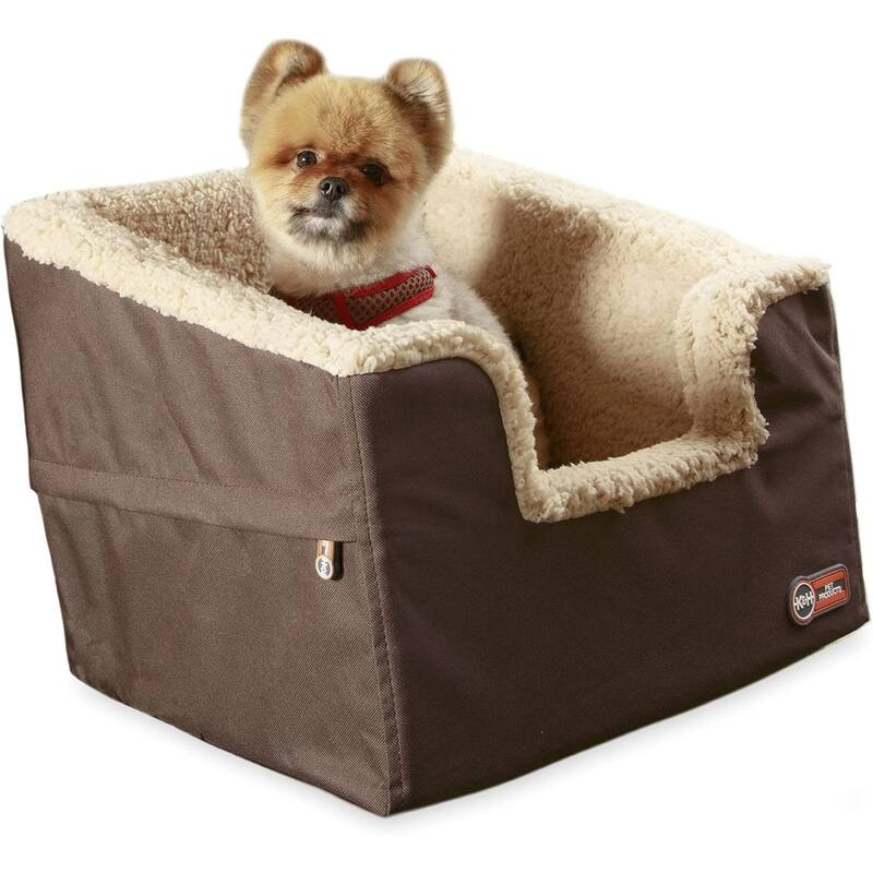 Bucket Booster Rectangle Pet Car Seat - Small - Chocolate and Tan