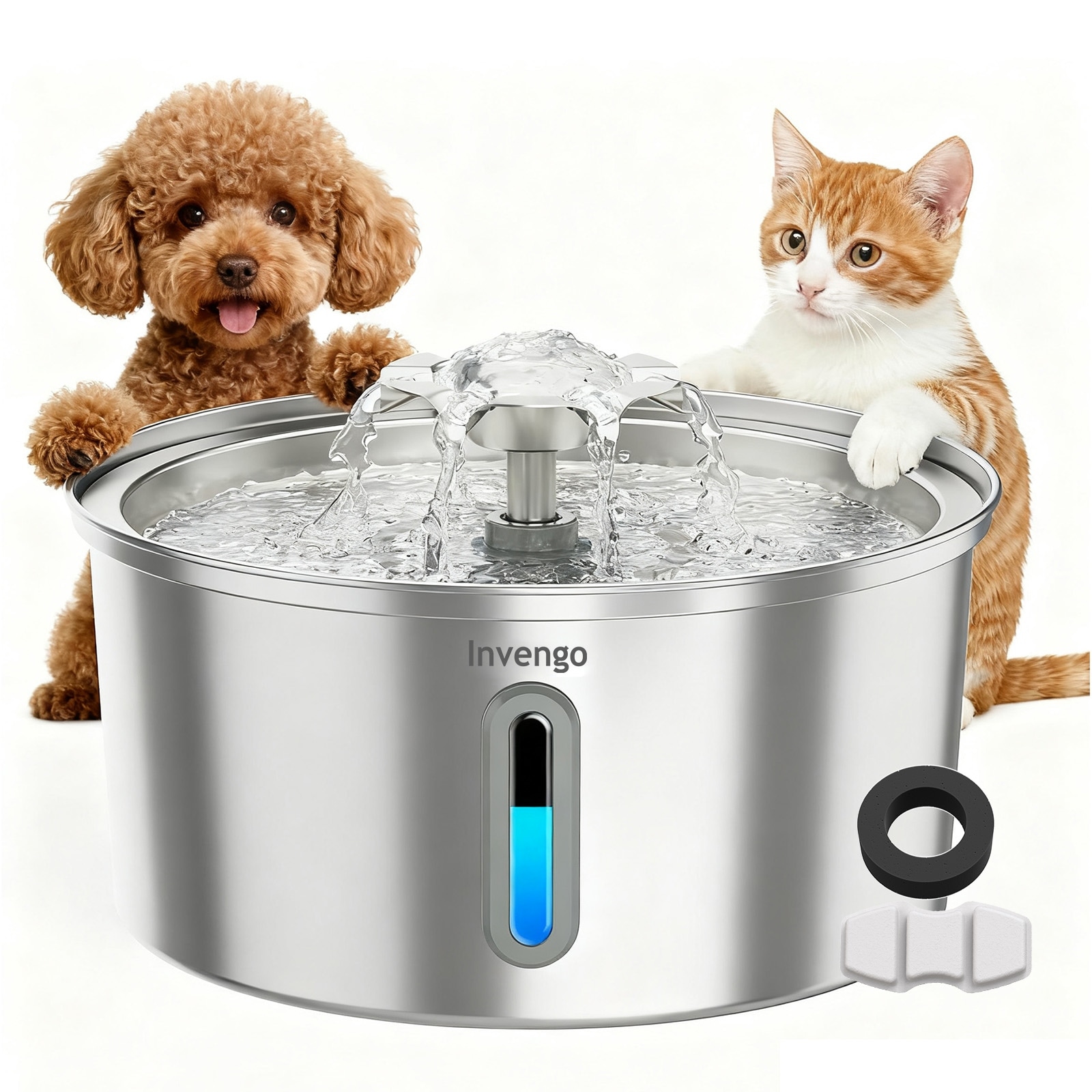 Automatic Cat Water Fountain Stainless Steel 3.2L/108oz