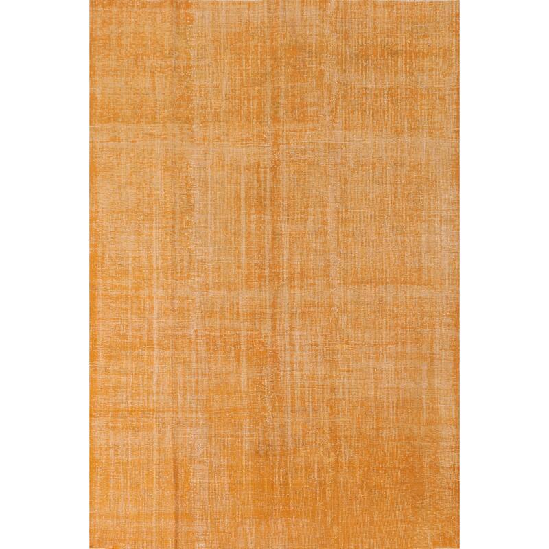 Over-Dyed Sparta Turkish Vintage Area Rug Hand-Knotted Wool Carpet - 7'0" x 9'9"