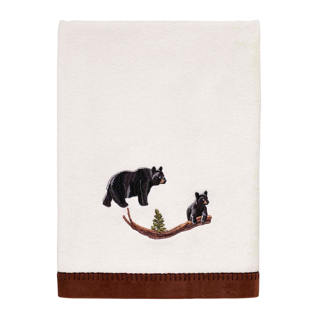 Avanti Black Bear Lodge Emb Bath Towel - Bath Towel