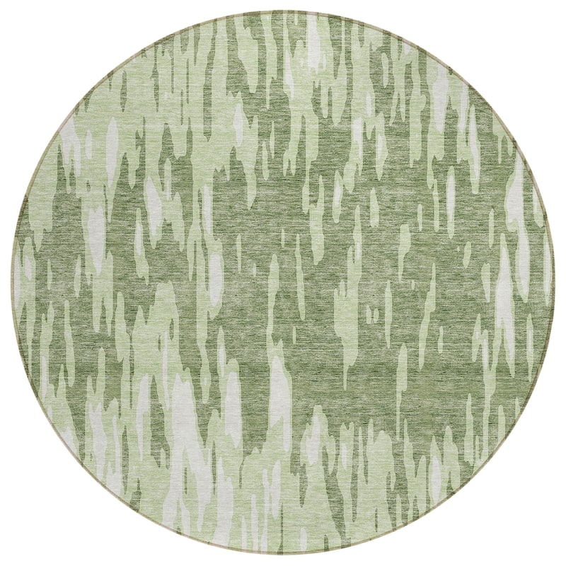 Machine Washable Indoor/ Outdoor Abstract Chantille Rug