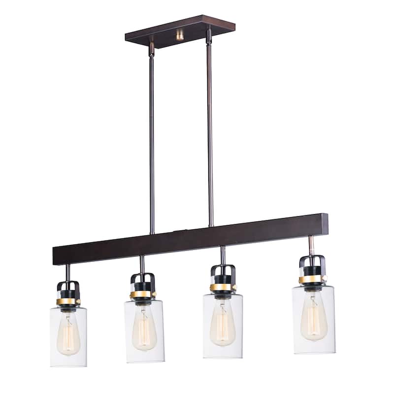Magnolia 4-Light Linear Pendant - bronze / gold