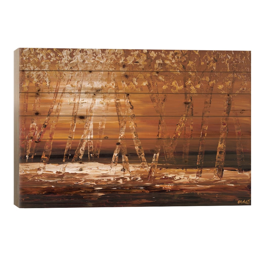 Autumn Print On Wood by Osnat Tzadok - Multi-Color