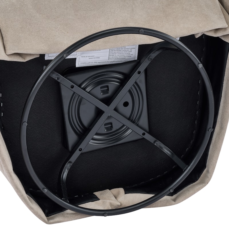 Cecilia Natural Fabric Swivel Chair with Loose Cover by Christopher Knight Home - 28.75" L x 28.00" W x 28.00" H