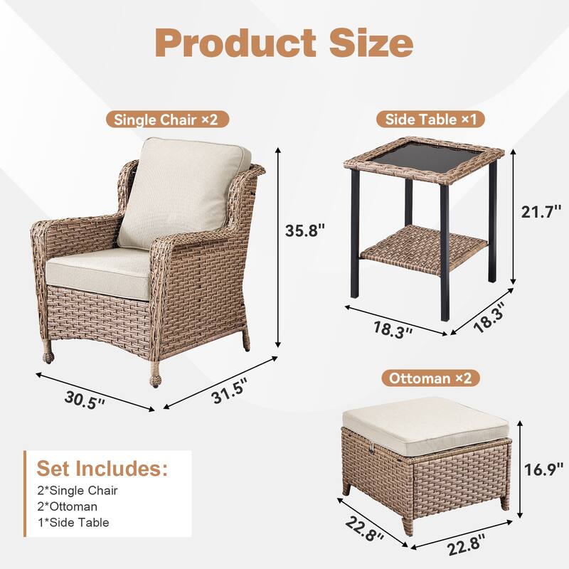 Pocassy Outdoor Patio Swivel Chair Glider Chair with Side Table Set.
