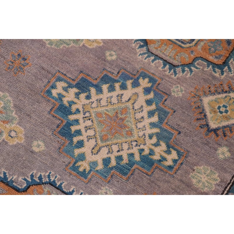 Rustic Kazak Adriel Gray/Natural Wool Rug - 8'3'' x 10'1''