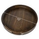 preview thumbnail 26 of 68, KINWELL Round Black Walnut Wood Serving Tray Ottoman Tray with Handles